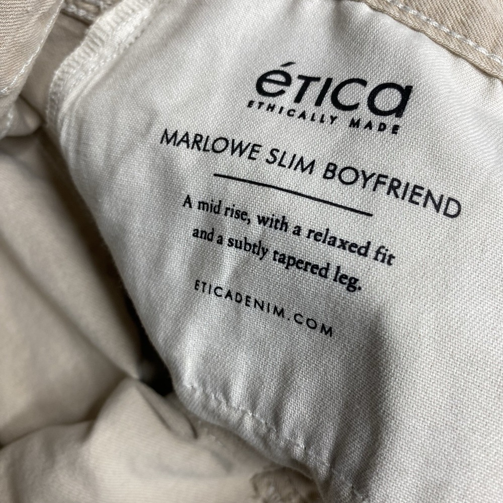 ETICA women's Sz 31 marlowe slim boyfriend‎ Tapered Mid Rise Jeans canyon sand - Picture 12 of 15